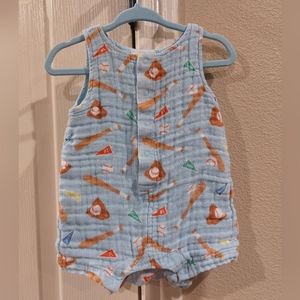 Angel Dear Muslin Baseball Romper (VGUC)